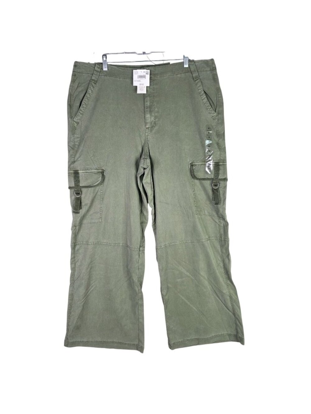 Womens American Eagle Green Super High-Rise Baggy Wide-Leg Cargo Pants Size 18